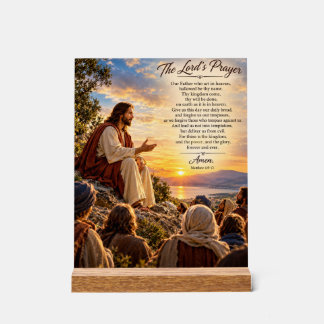 Panneau En Acrylique Sermon sur la montagne de Jésus Prière du Seigneur