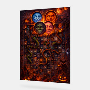 Panneau En Acrylique Serpent gothique et échelle mystique de Halloween 