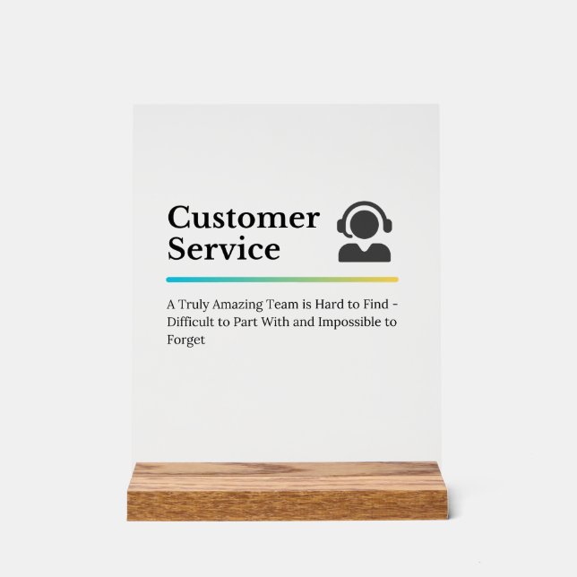 Panneau En Acrylique Service client (Recto)