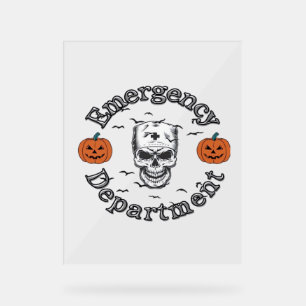 Panneau En Acrylique Service D'Urgence Er Nurse Skeleton Hallo