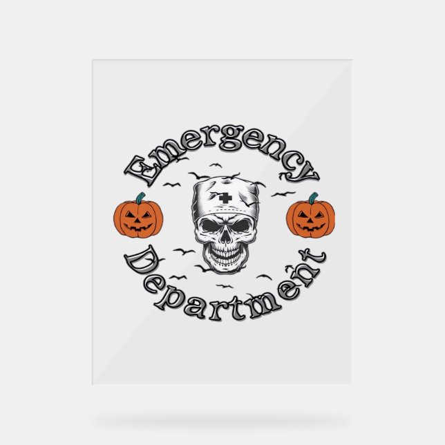 Panneau En Acrylique Service D'Urgence Er Nurse Skeleton Hallo (Recto)