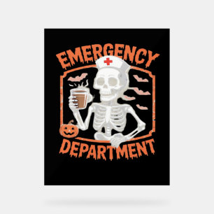 Panneau En Acrylique Service d'urgence Funny Halloween Nurse Essenti