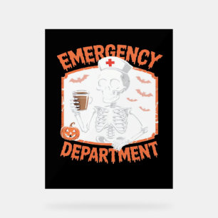 Panneau En Acrylique Service d'urgence Funny Halloween Nurse Essenti