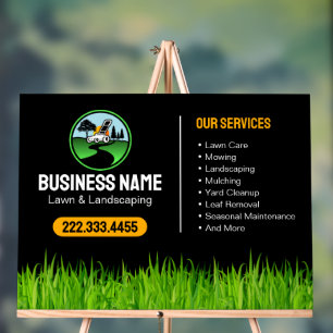 Panneau En Acrylique Service professionnel de tonte de pelouse d'aménag