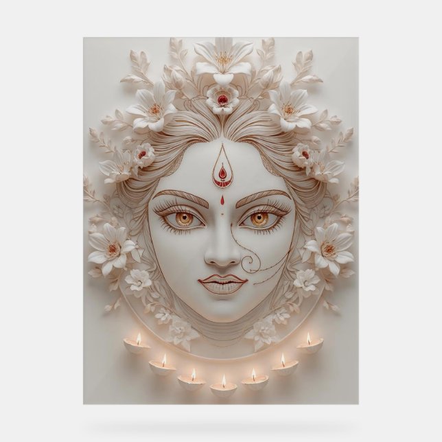 Panneau En Acrylique Shakti Within - Illustration minimale de Devi (Recto)