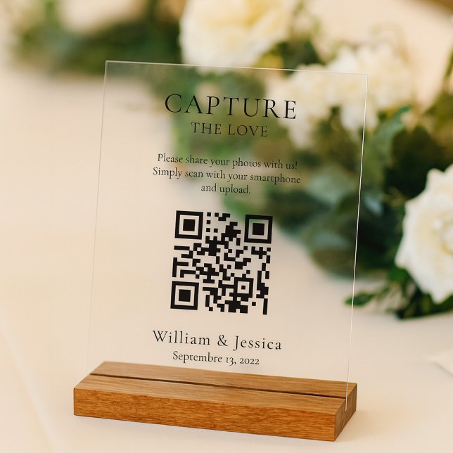 Panneau En Acrylique Share Wedding Photos With QR Code (Créateur téléchargé)