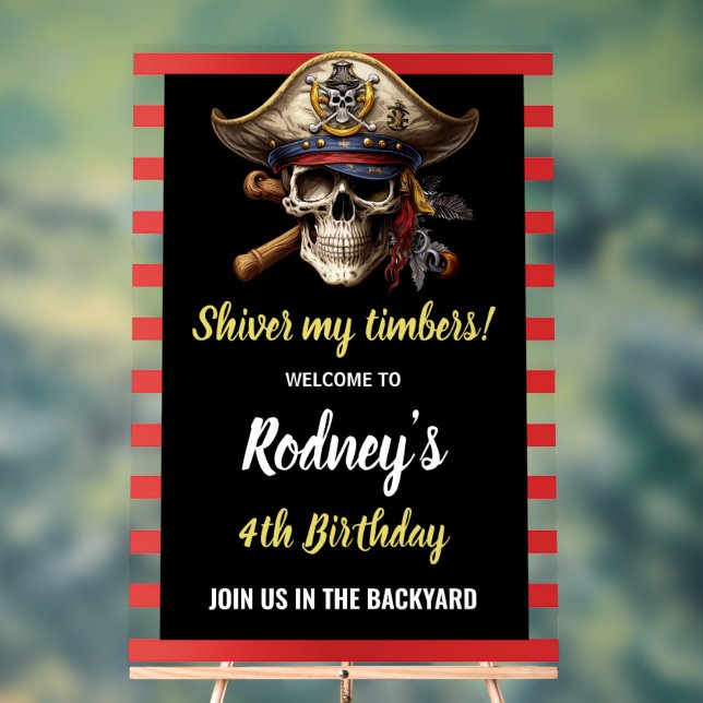 Panneau En Acrylique Shiver My Tembers Pirate Party (Neutre)