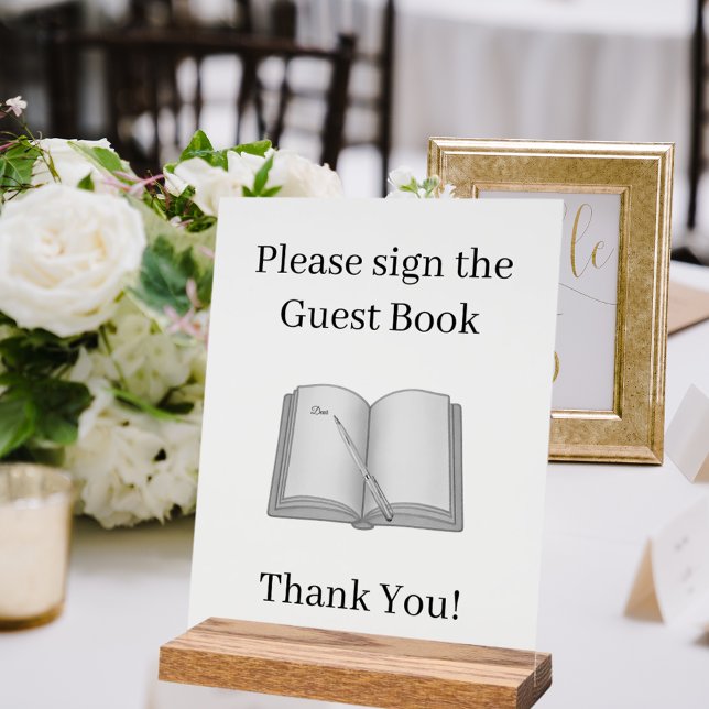 Panneau En Acrylique Sign the Guest Book clear (Créateur téléchargé)