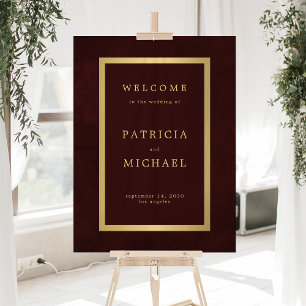 Panneau En Acrylique Signalétique de bienvenue en acrylique burgundy pr