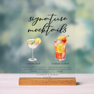 Panneau En Acrylique Signature Mocktails Lemon Drop Summer Sunrise