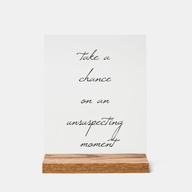 Panneau En Acrylique Signe Acrylique Chance (Recto)