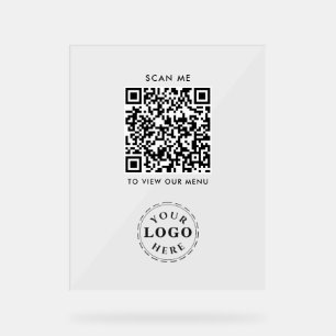 Panneau En Acrylique Signe acrylique de code QR - Menu Récupération mod