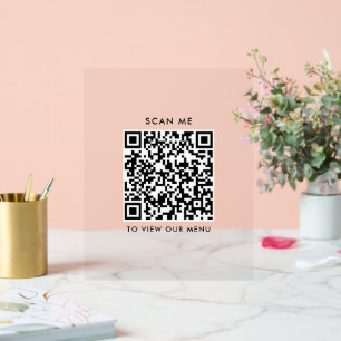 Panneau En Acrylique Signe acrylique de code QR - Menu Récupération mod
