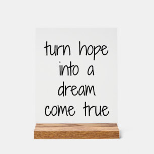 Panneau En Acrylique Signe acrylique Dream Come True