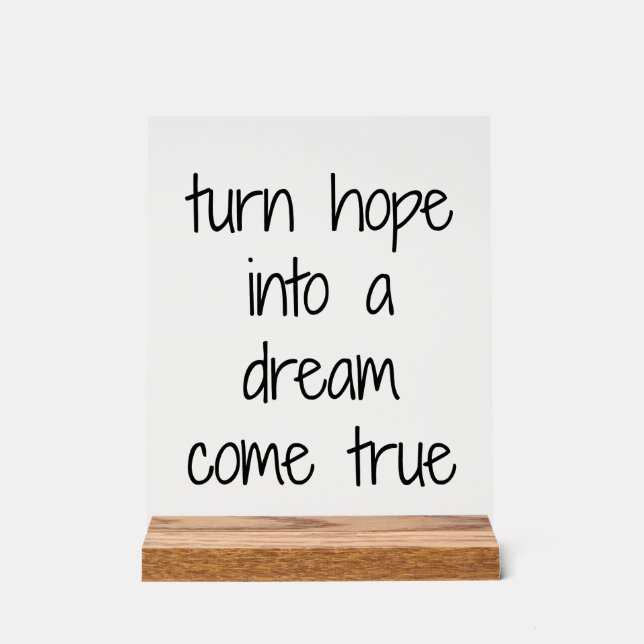 Panneau En Acrylique Signe acrylique Dream Come True (Recto)