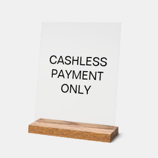 Panneau En Acrylique Signe acrylique pour paiement sans cachets seuleme