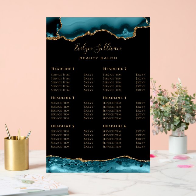 Panneau En Acrylique Signe acrylique turquoise tarif Agate (Mariage)