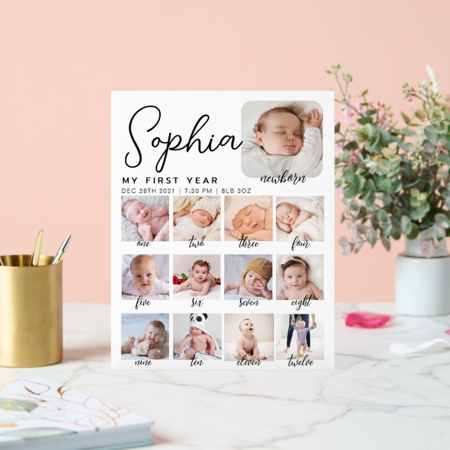 Panneau En Acrylique signe d'anniversaire, premier bébé imprimable (Mariage)