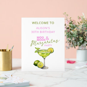 Panneau En Acrylique Signe de bienvenue d'anniversaire MooMoos & Margar