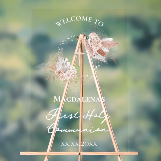 Panneau En Acrylique signe de bienvenue de la première communion de la  (Neutre)