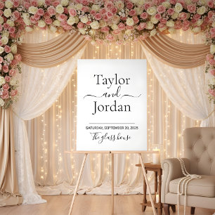 Panneau En Acrylique Signe de bienvenue de mariage en acrylique minimal