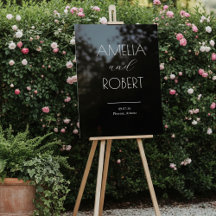Signe de bienvenue de mariage minimaliste moderne