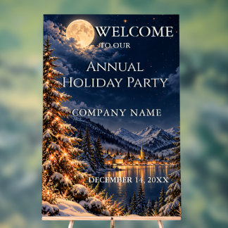 Panneau En Acrylique Signe de bienvenue pour la fête de Noël en entrepr