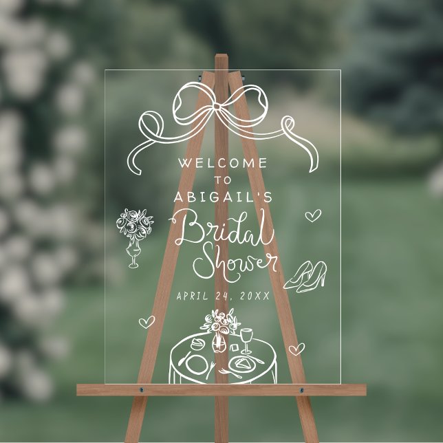 Panneau En Acrylique Signe de bienvenue pour une Baby Shower de mariage (Shown on an 18" x 24" acrylic sign)