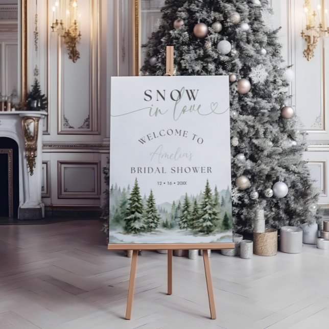 Panneau En Acrylique Signe de Fête des mariées hivernale de neige en am (Créateur téléchargé)