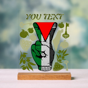 Panneau En Acrylique Signe de victoire à la main Résistance Symbole du