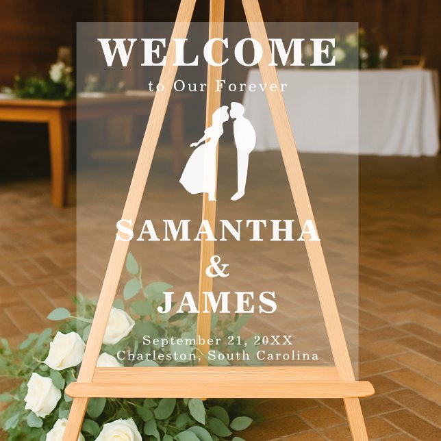Panneau En Acrylique Signe d'entrée Mariage moderne Gras Serif (Créateur téléchargé)