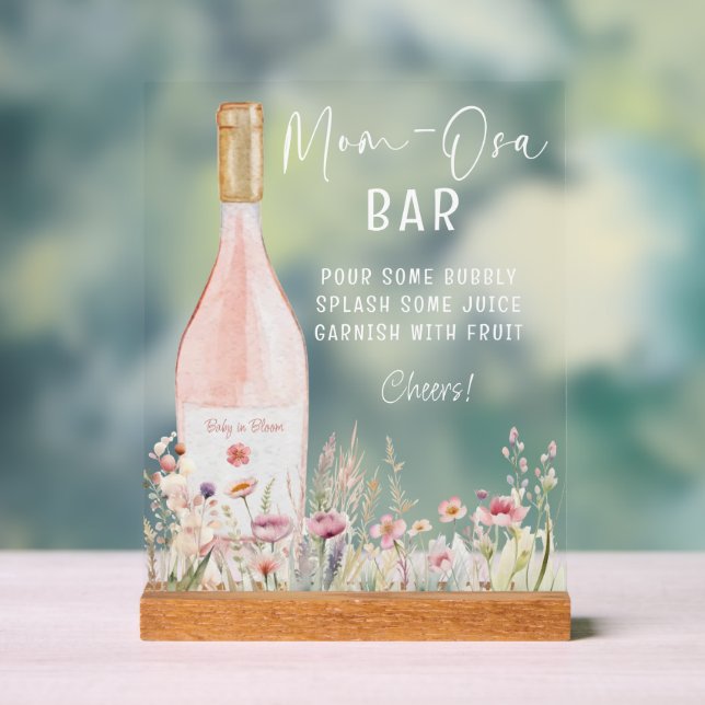 Panneau En Acrylique SIGNE fleur sauvage Floral Maman-Osa (Neutre)