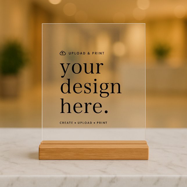 Panneau En Acrylique Signer acrylique Votre Conception Télécharger 8" x (Versatile acrylic tabletop wood block sign for business, weddings, special occasion events & more!)