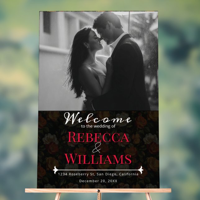 Panneau En Acrylique Signes de Mariage rustique à fleurs Roses luxueuse (Neutre)