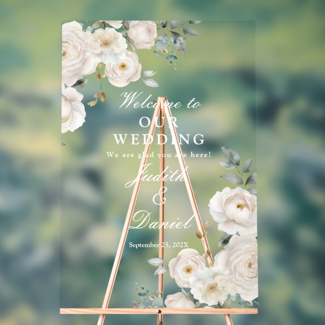 Panneau En Acrylique Signet mariage d'accueil (Neutre)