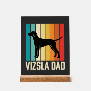 Panneau En Acrylique Silhouette de papa chien Vizsla rétro