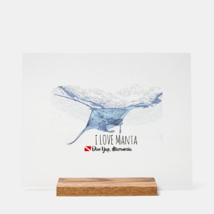 Panneau En Acrylique Silhouette de raie manta