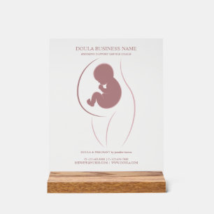 Panneau En Acrylique silhouette rose poussiéreux d'une mère et d'un béb