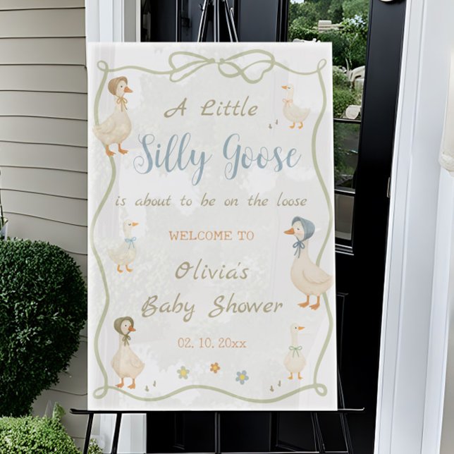 Panneau En Acrylique Silly Goose Baby Shower Welcome (Créateur téléchargé)