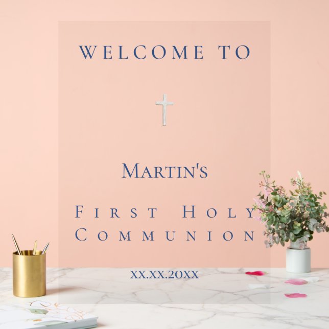 Panneau En Acrylique simple classique Bienvenue pour la première commun (Mariage)