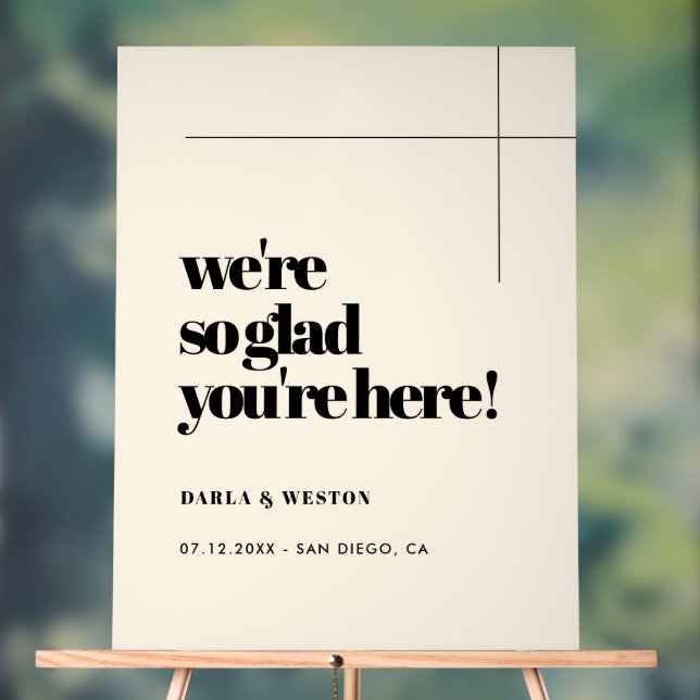 Panneau En Acrylique Simple, élégant et chic Si heureux que vous soyez  (Neutre)