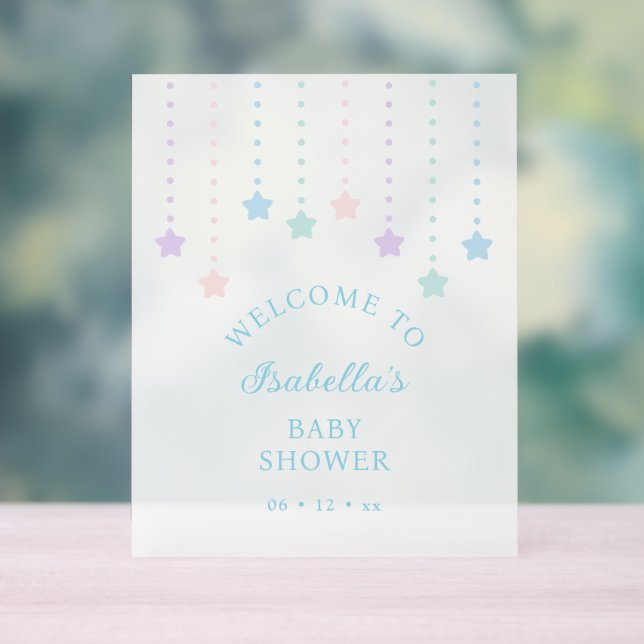 Panneau En Acrylique Simple Elegant Twinkle Little Stars Baby shower (Neutre)