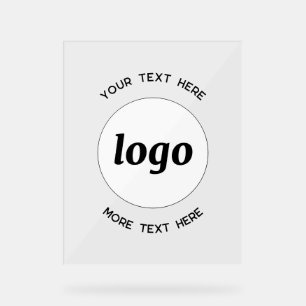 Panneau En Acrylique Simple Logo Texte promotionnel Business