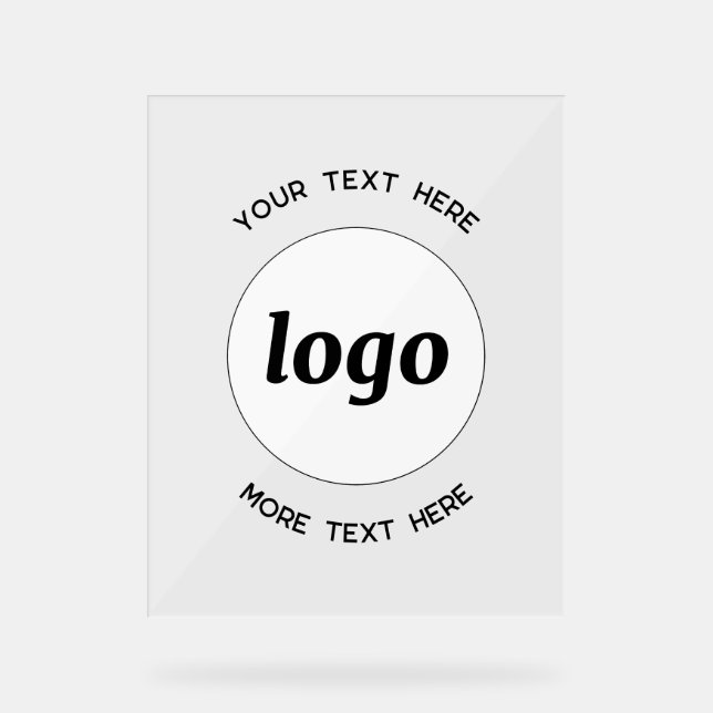Panneau En Acrylique Simple Logo Texte promotionnel Business (Recto)