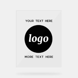 Panneau En Acrylique Simple Logo Texte promotionnel Business