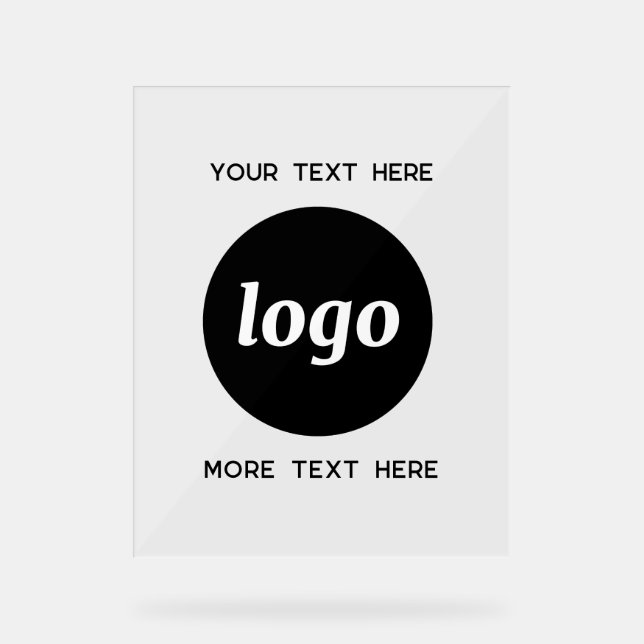 Panneau En Acrylique Simple Logo Texte promotionnel Business (Recto)