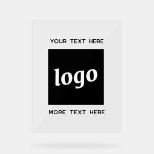 Panneau En Acrylique Simple Logo Texte promotionnel Business