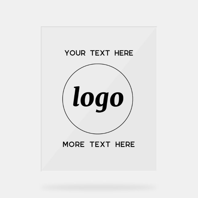 Panneau En Acrylique Simple Logo Texte promotionnel Business (Recto)