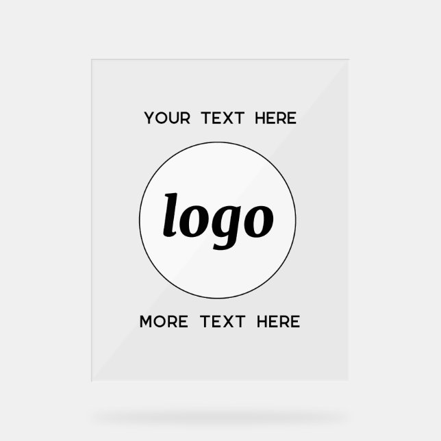 Panneau En Acrylique Simple Logo Texte promotionnel Business (Recto)