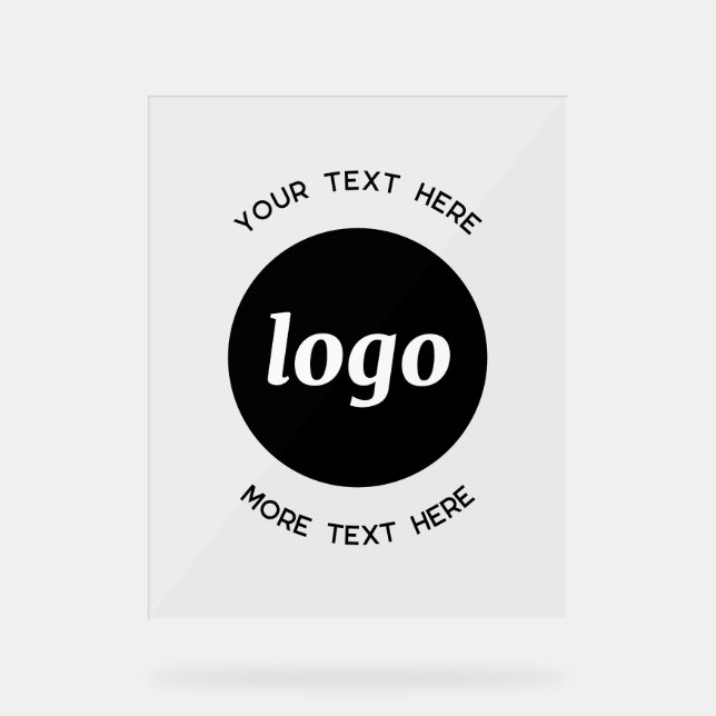 Panneau En Acrylique Simple Logo Texte promotionnel Business (Recto)
